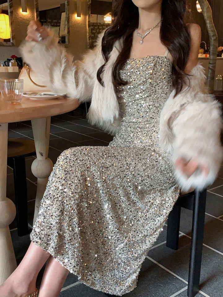 SHEIN maxi ruha, ezüst