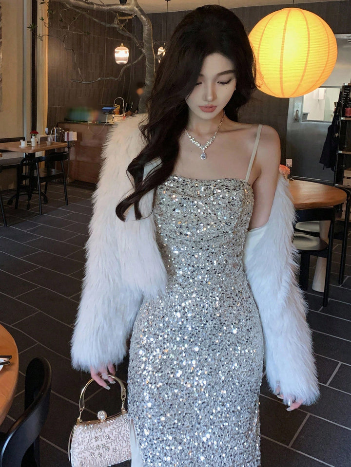 SHEIN maxi ruha, ezüst