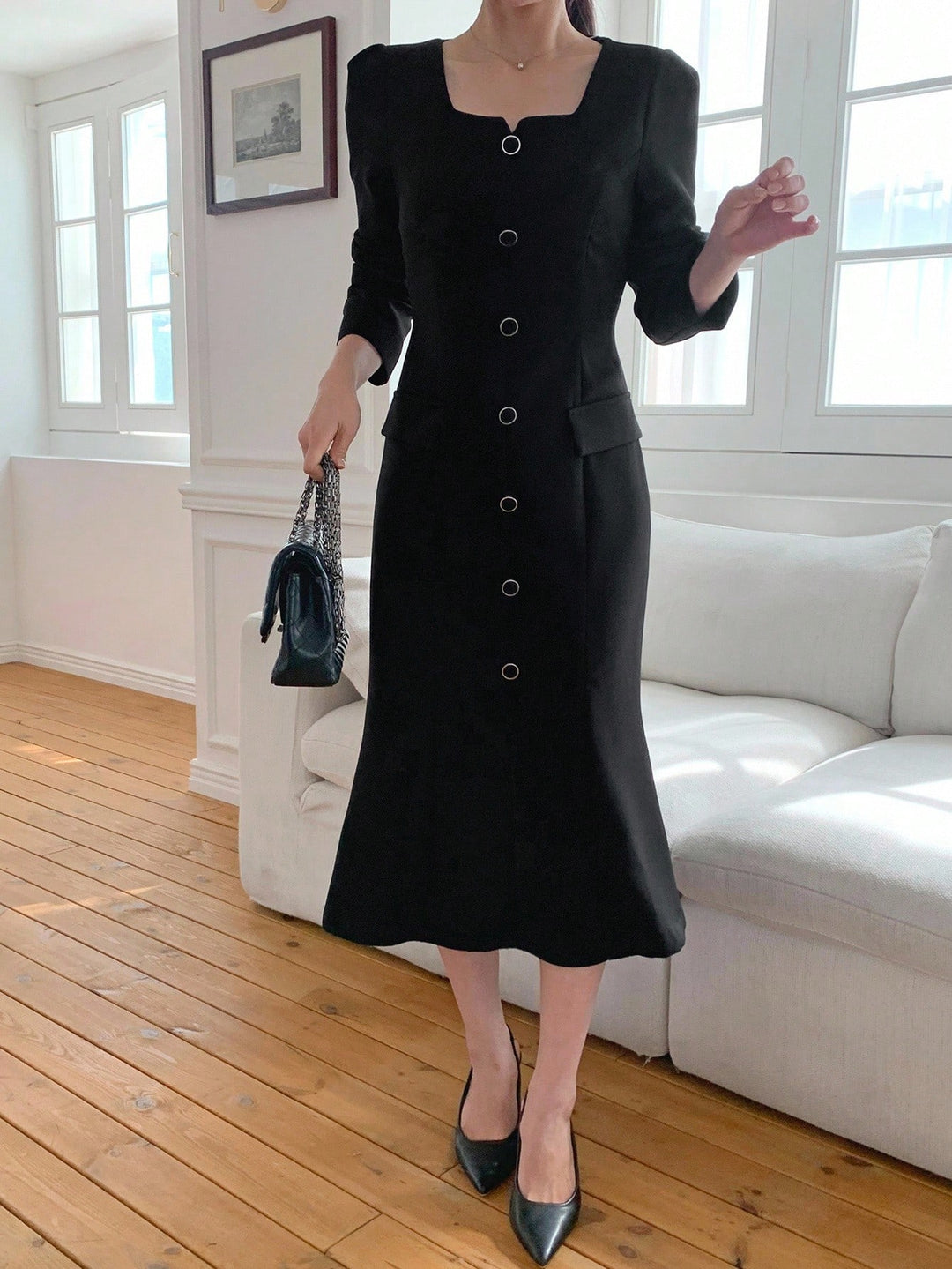 Rochie midi SHEIN, negru