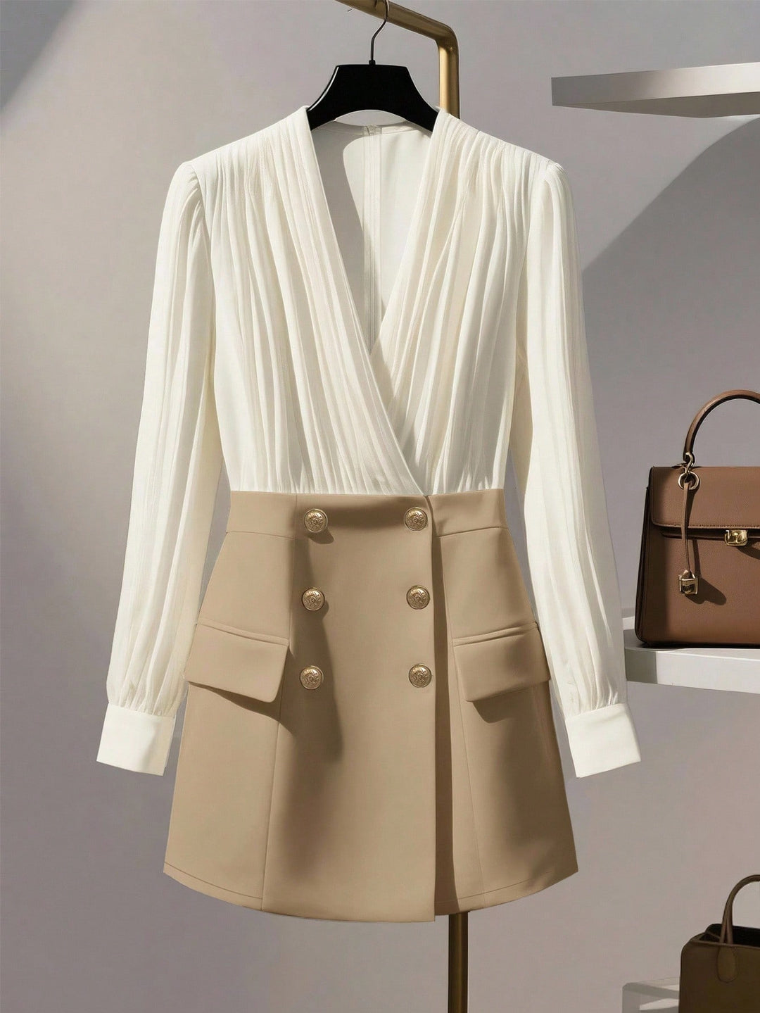 Rochie scurtă SHEIN, kaki