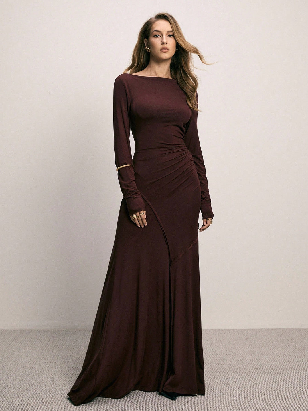 Rochie maxi SHEIN, maro
