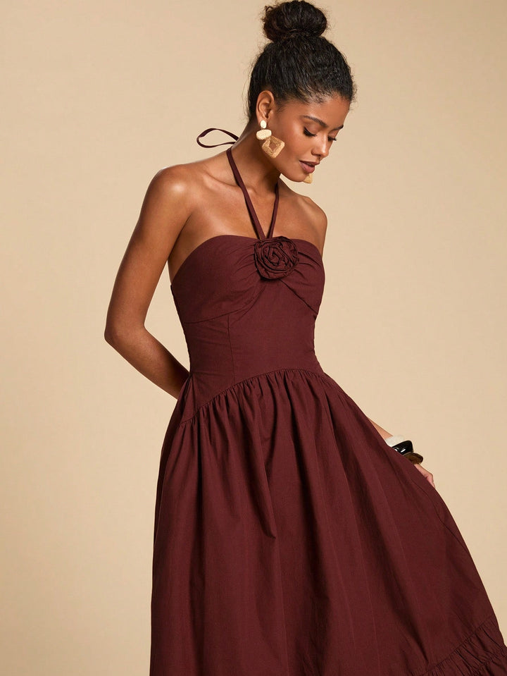 Rochie maxi SHEIN, maro