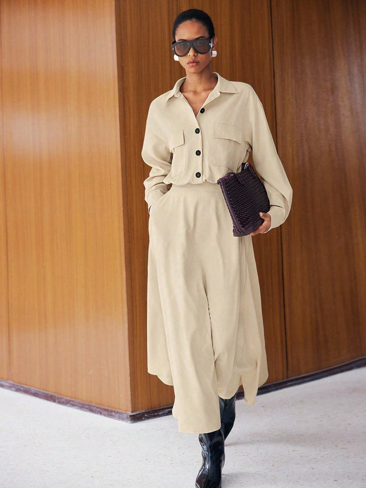 SHEIN maxi ruha, khaki