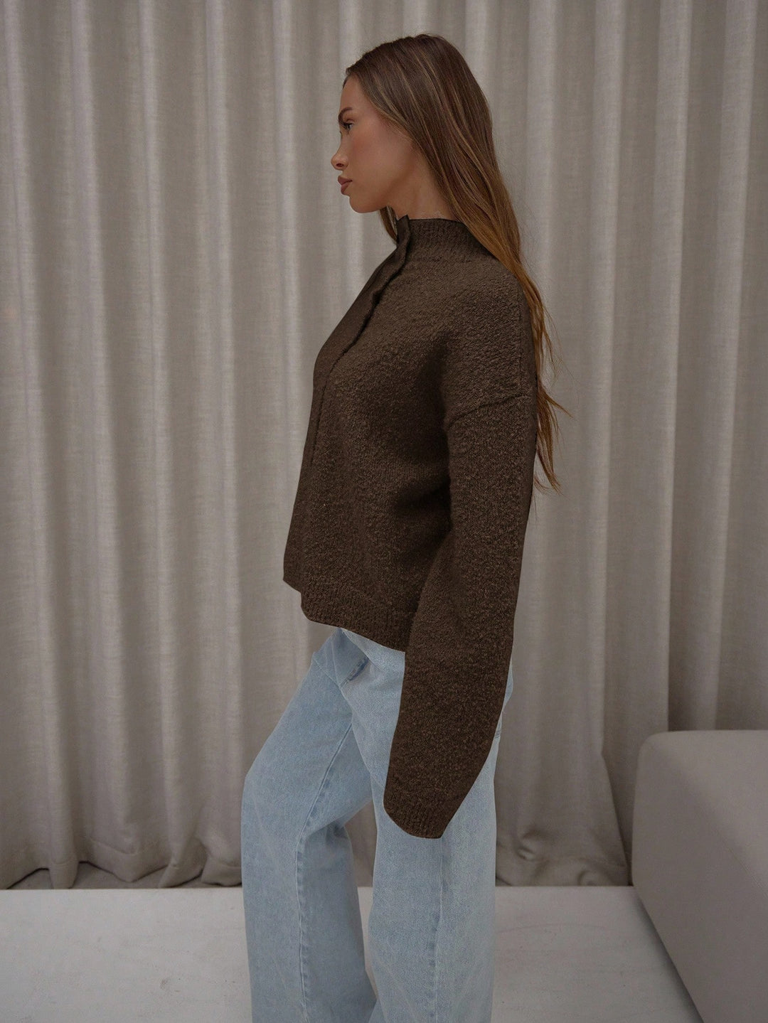 Cardigan SHEIN, maro