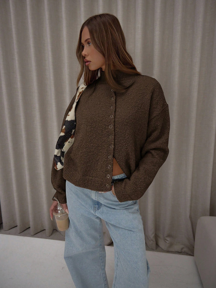 Cardigan SHEIN, maro