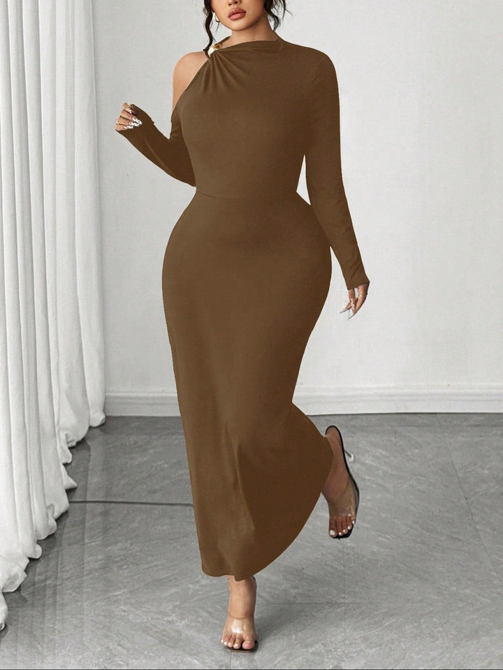 SHEIN maxi dress, brown