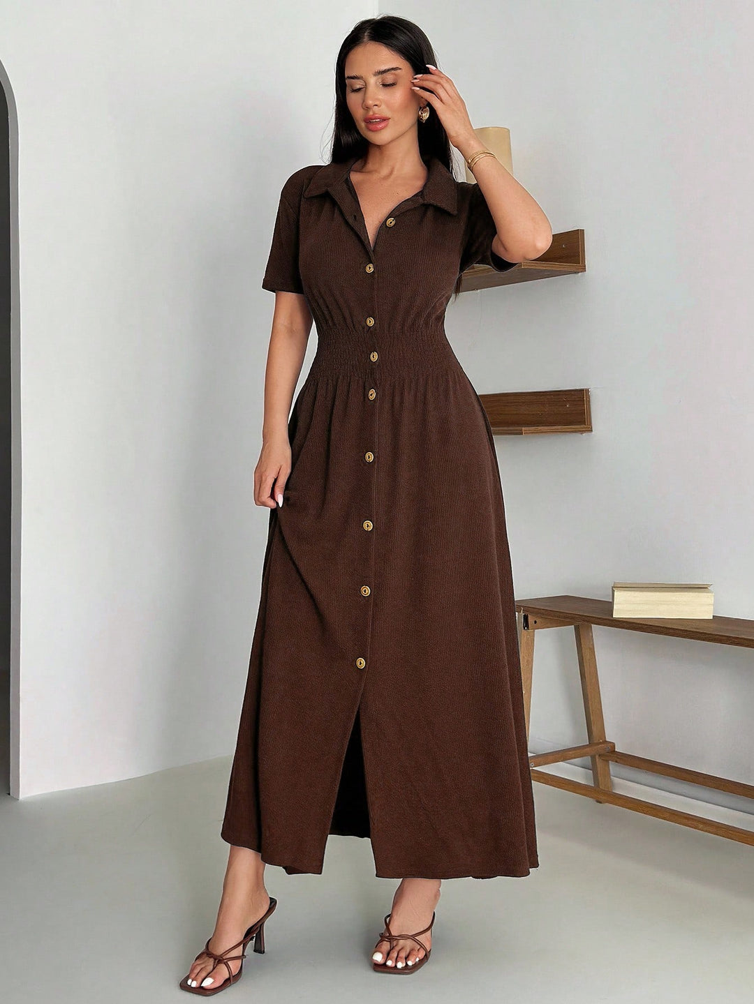 Rochie midi SHEIN, maro