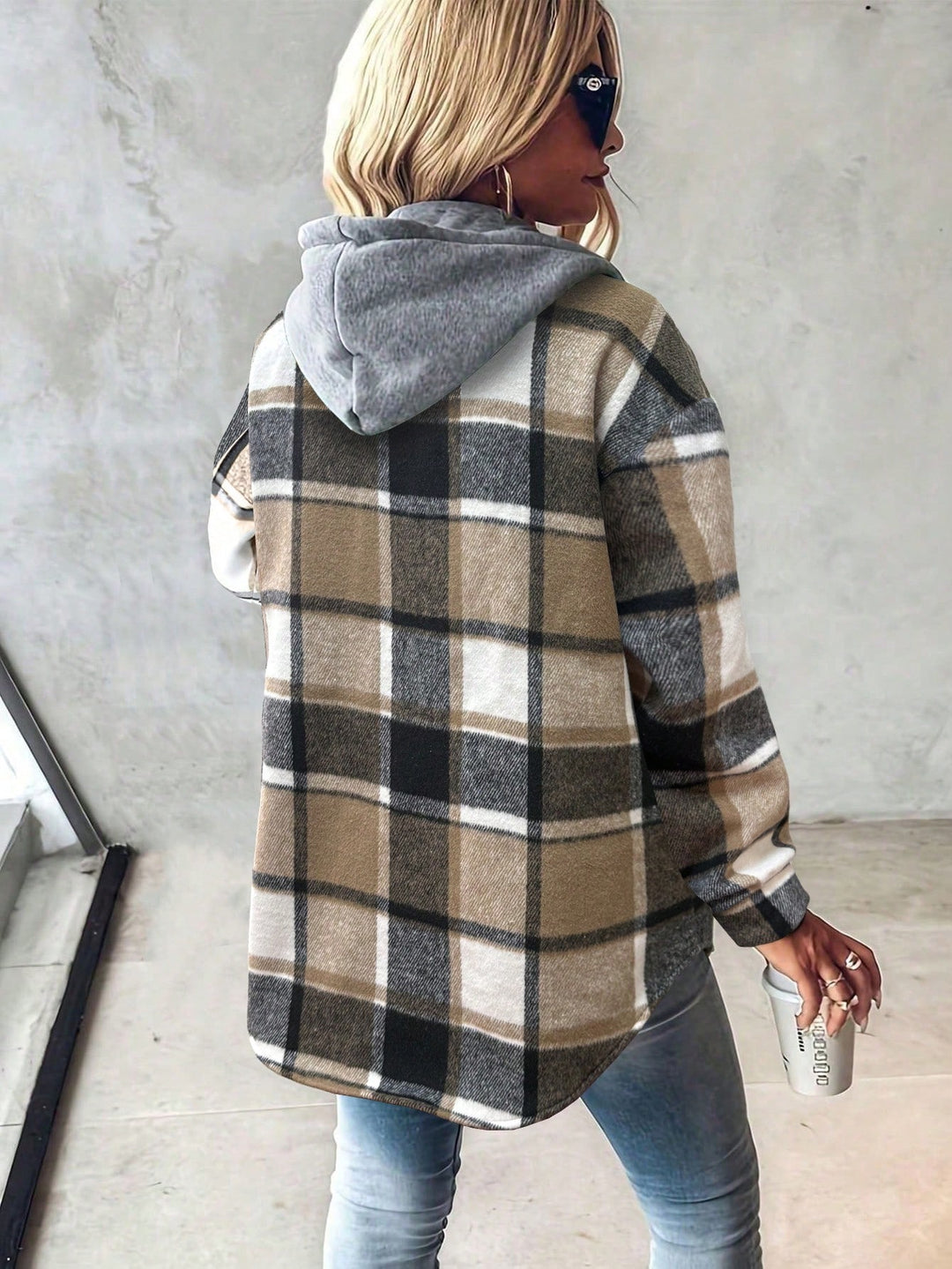 Shein kabát, khaki