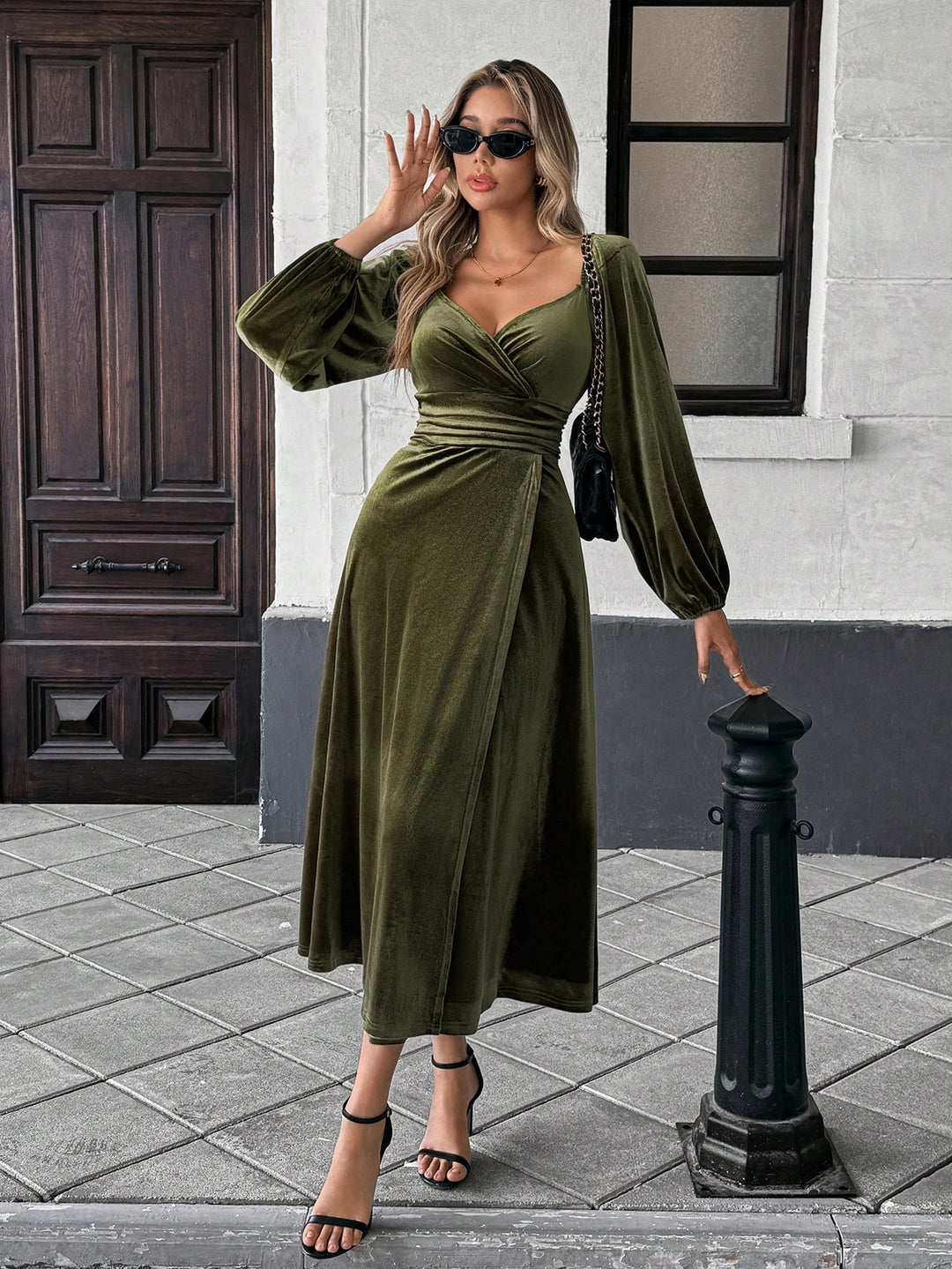 SHEIN maxi ruha, khaki