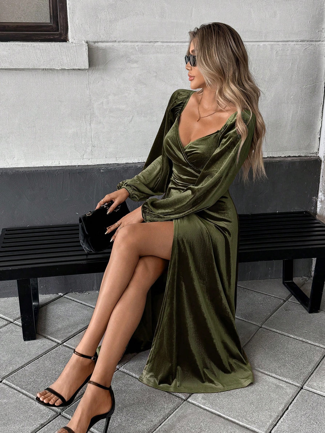 SHEIN maxi ruha, khaki