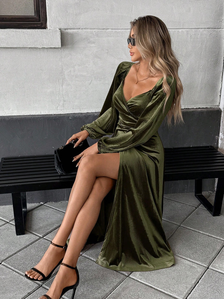 SHEIN maxi ruha, khaki