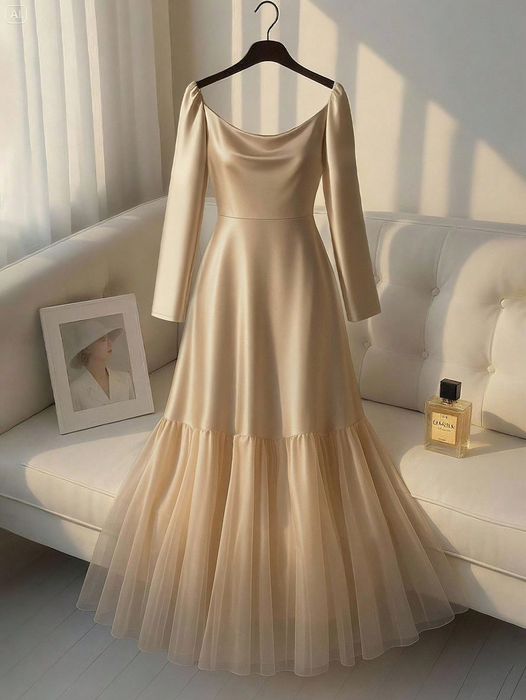 Rochie maxi SHEIN, bej