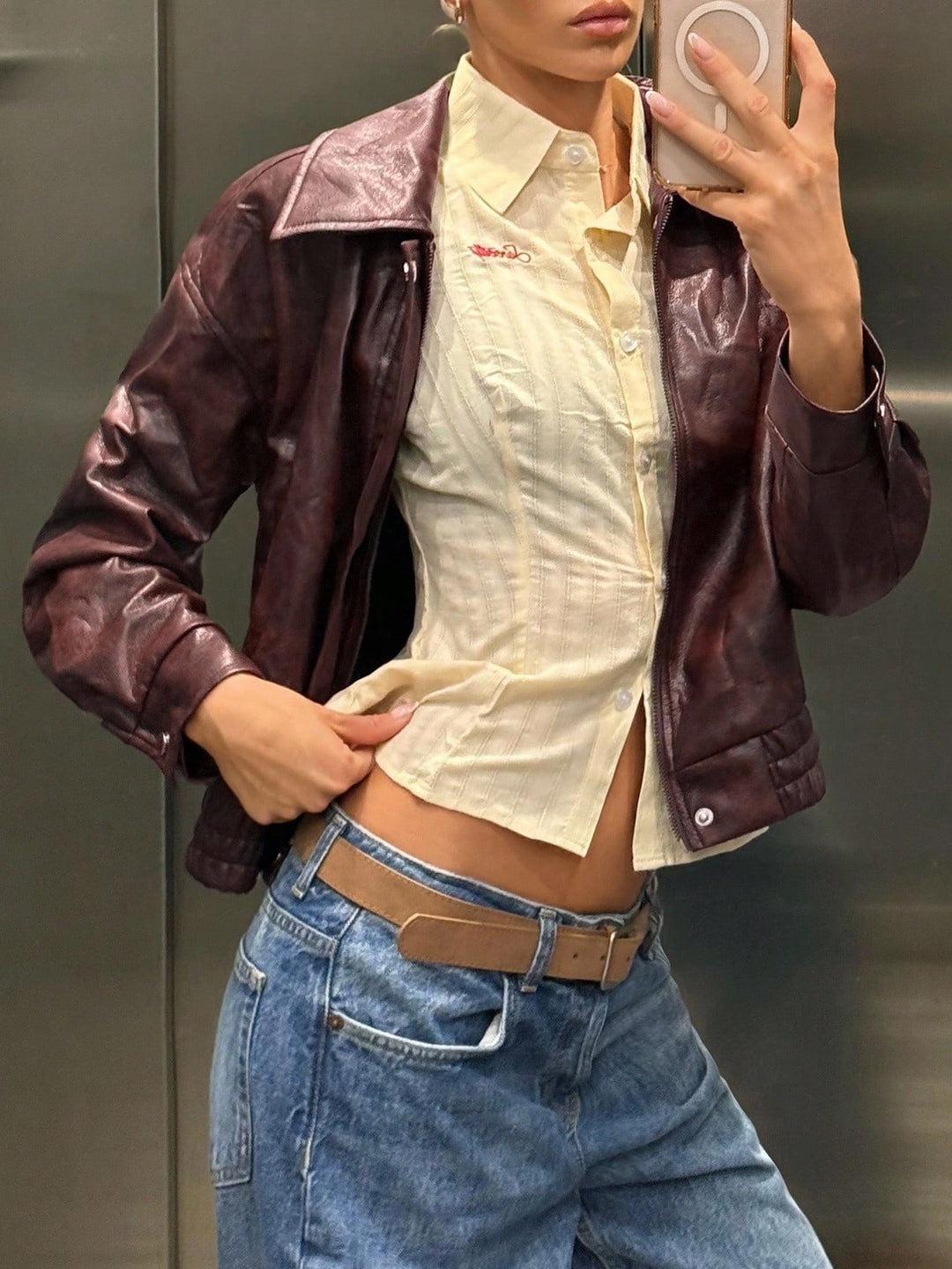 SHEIN Jacket, Brown