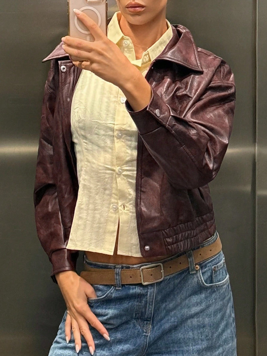 SHEIN Jacket, Brown