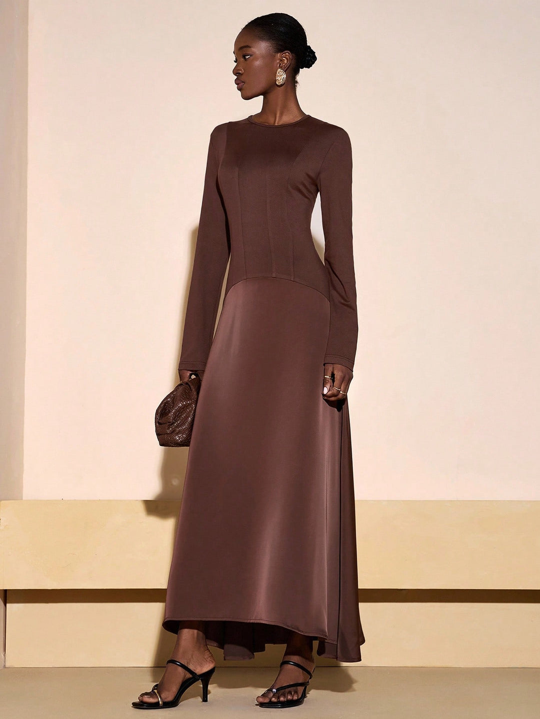 Rochie maxi SHEIN, maro