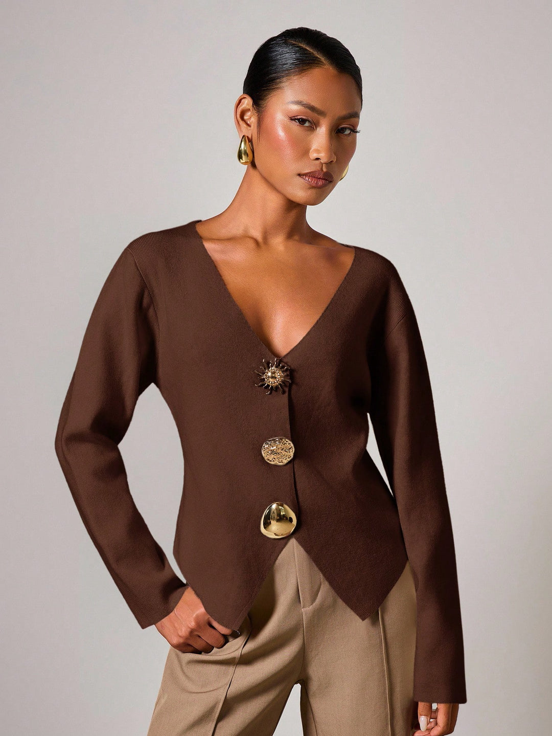 Cardigan SHEIN, maro