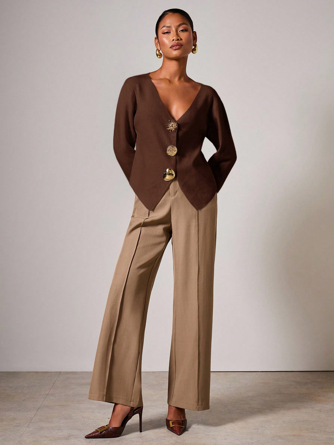 Cardigan SHEIN, maro
