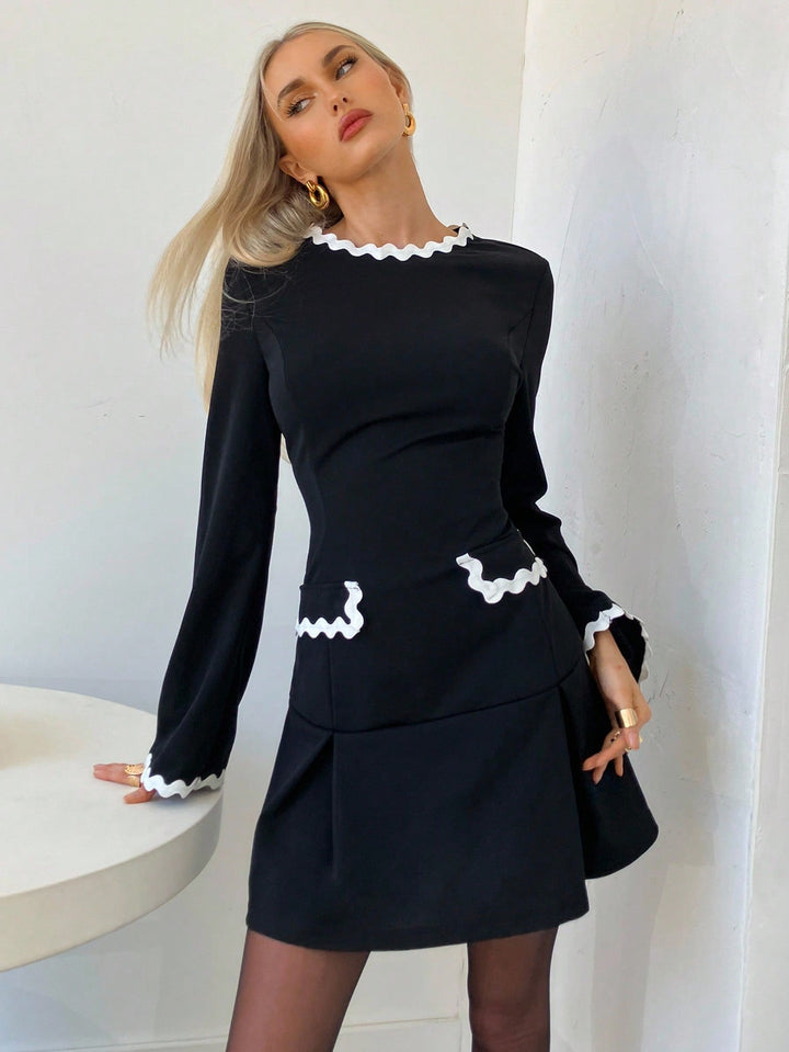 SHEIN fekete miniruha