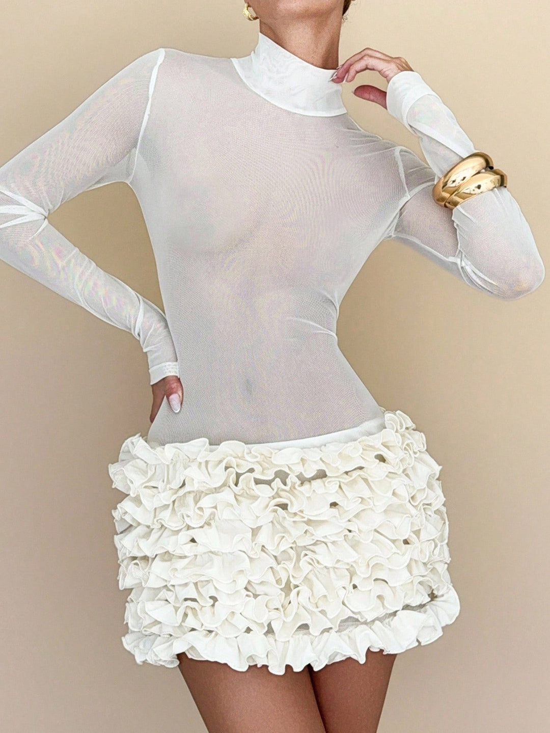Rochie mini Shein, crem