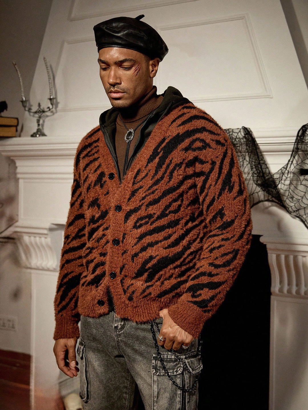 Cardigan SHEIN, maro