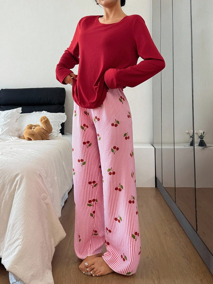 Pijama SHEIN, vișiniu