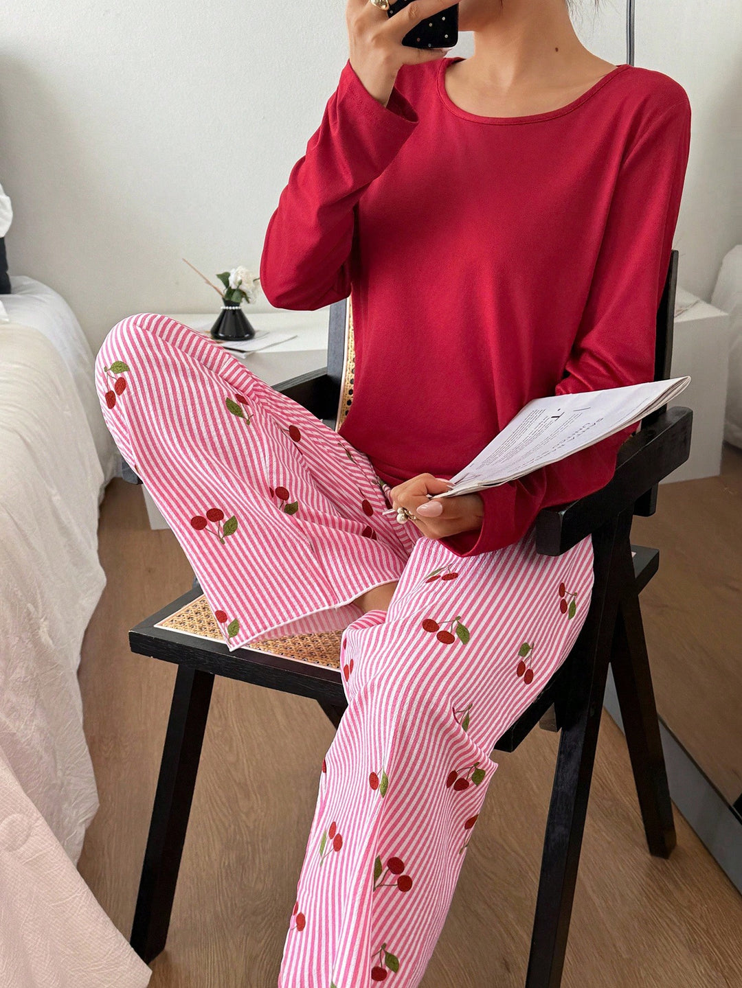 Pijama SHEIN, vișiniu