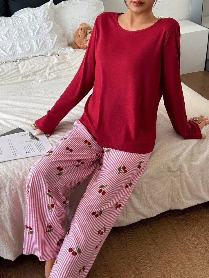 Pijama SHEIN, vișiniu