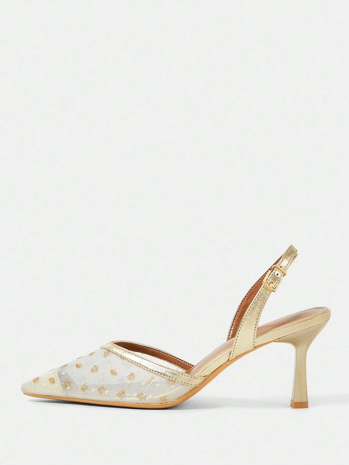Pantofi cu toc SHEIN, auriu