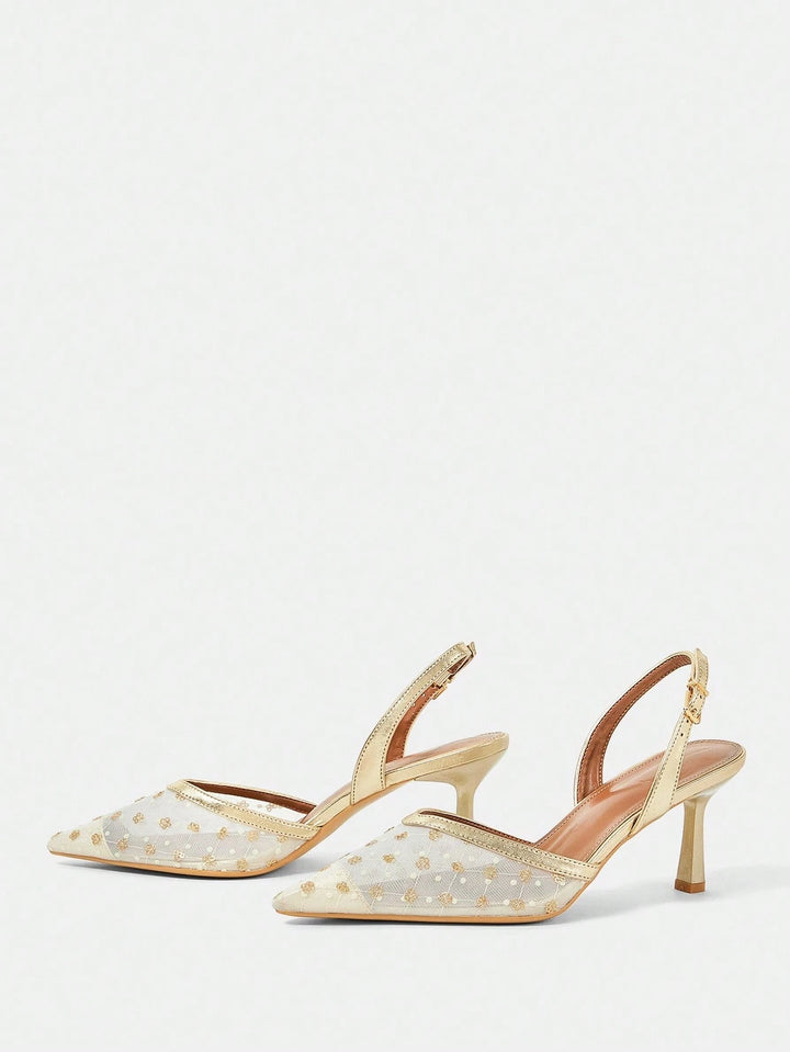 Pantofi cu toc SHEIN, auriu