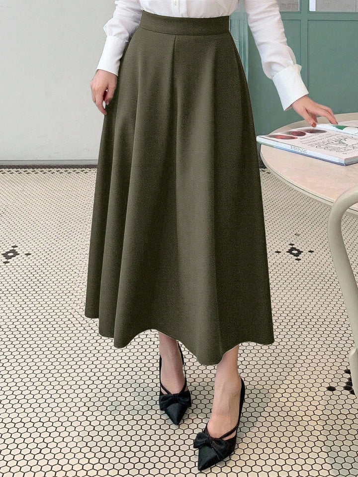 SHEIN khaki maxiszoknya