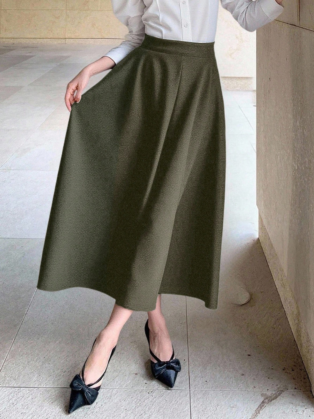 SHEIN khaki maxiszoknya