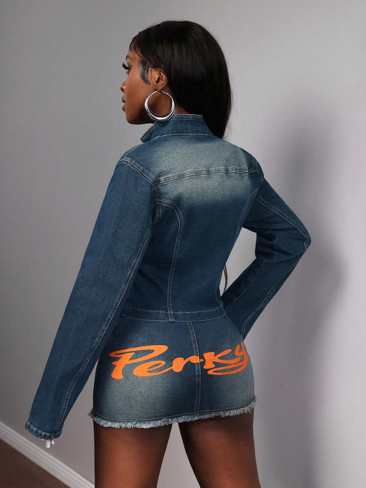 Jachetă denim SHEIN, albastru