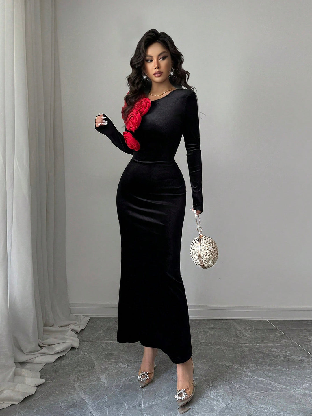 Rochie maxi SHEIN, negru