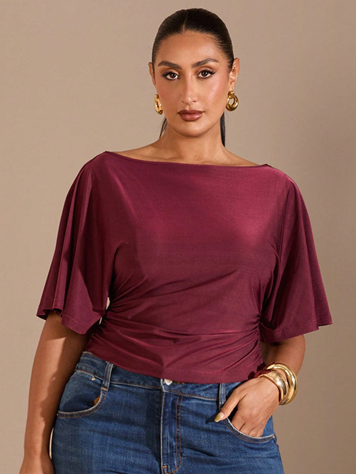 SHEIN póló, meggypiros