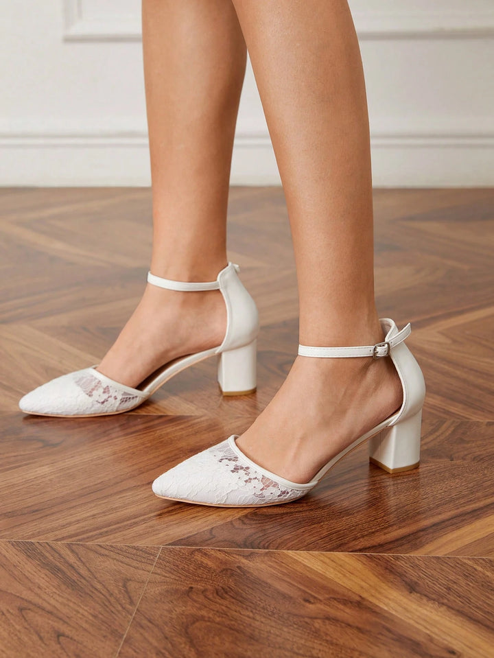 Pantofi cu toc SHEIN, alb