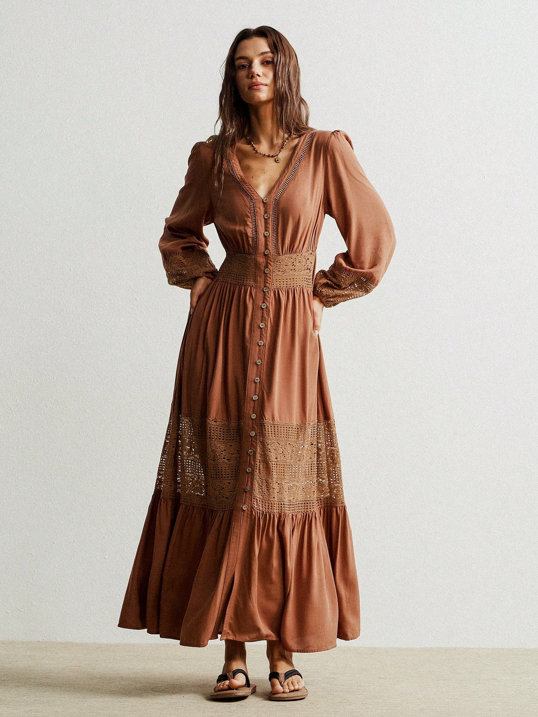 Rochie maxi SHEIN, maro