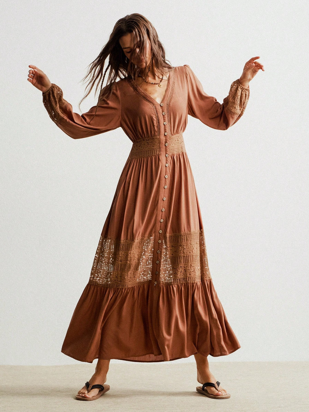 Rochie maxi SHEIN, maro