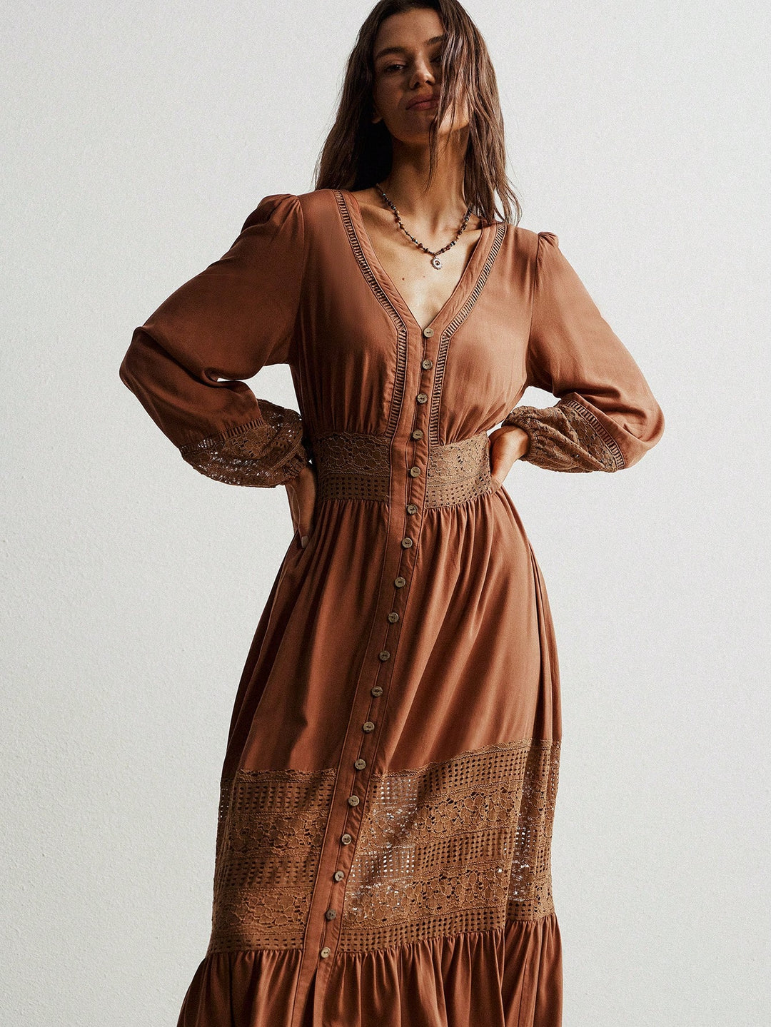 Rochie maxi SHEIN, maro