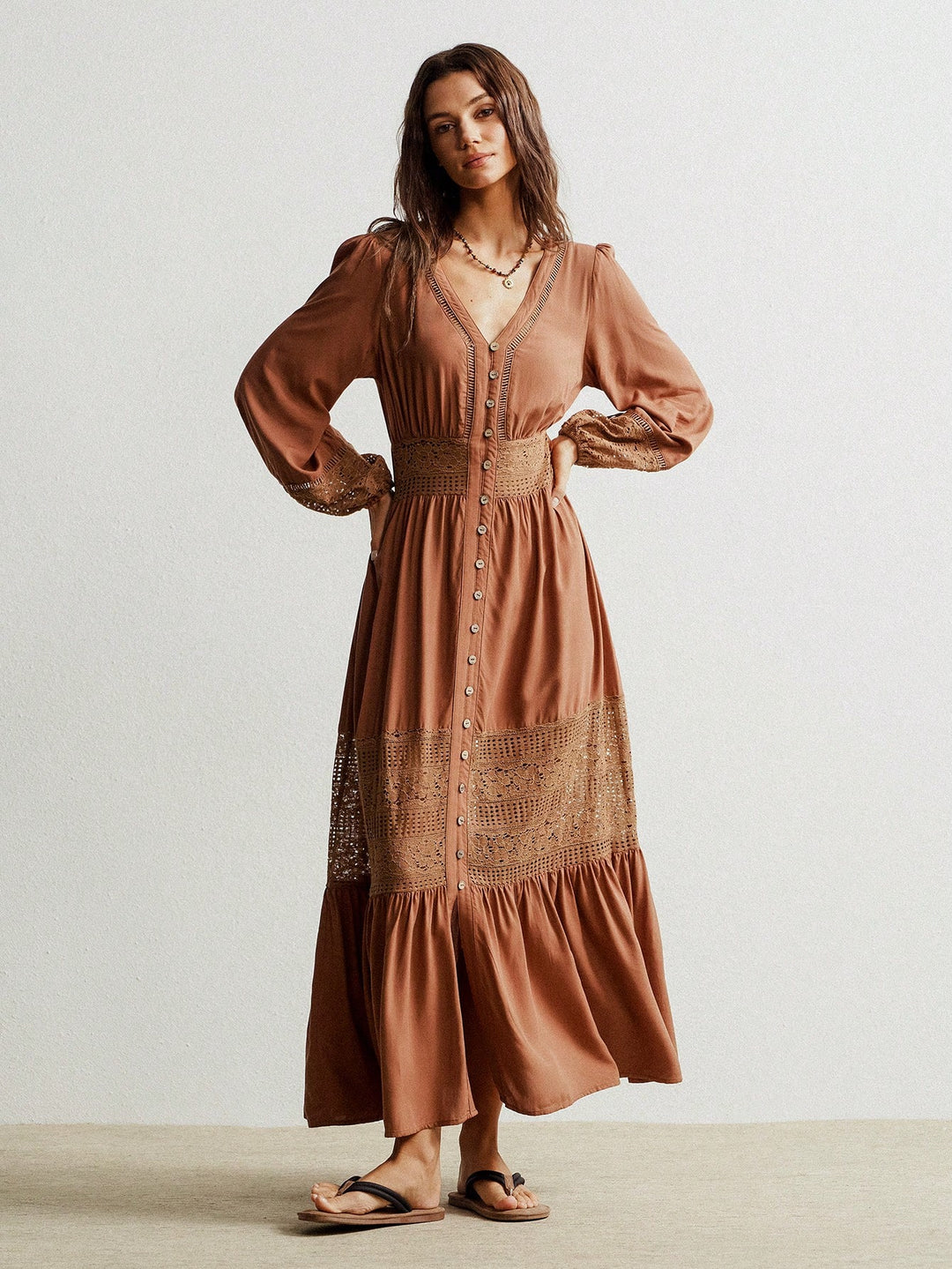 Rochie maxi SHEIN, maro