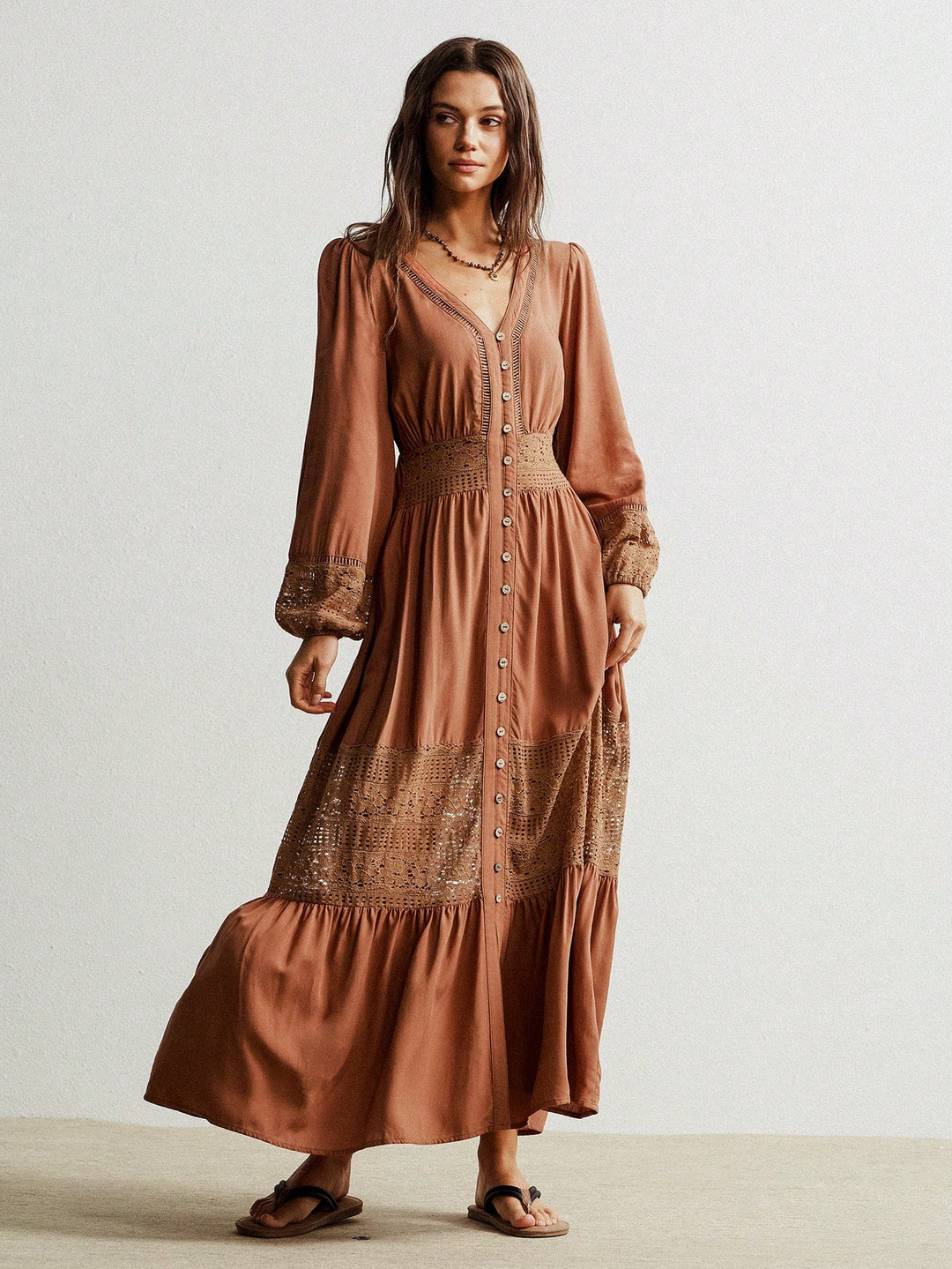Rochie maxi SHEIN, maro