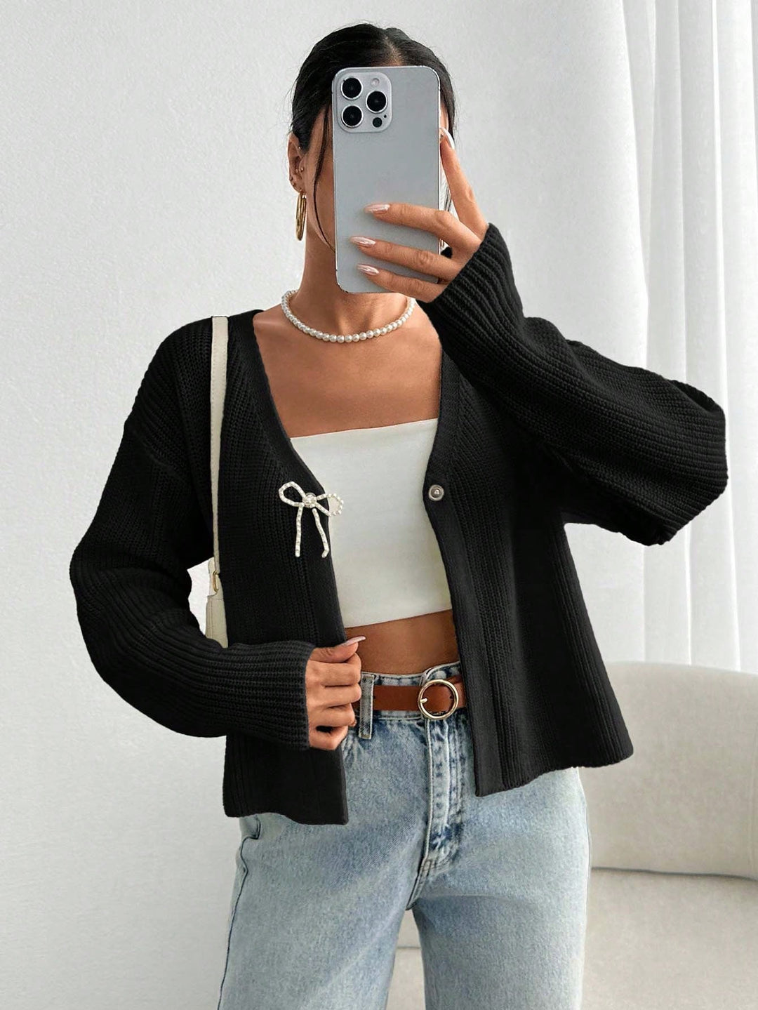 Cardigan SHEIN, negru