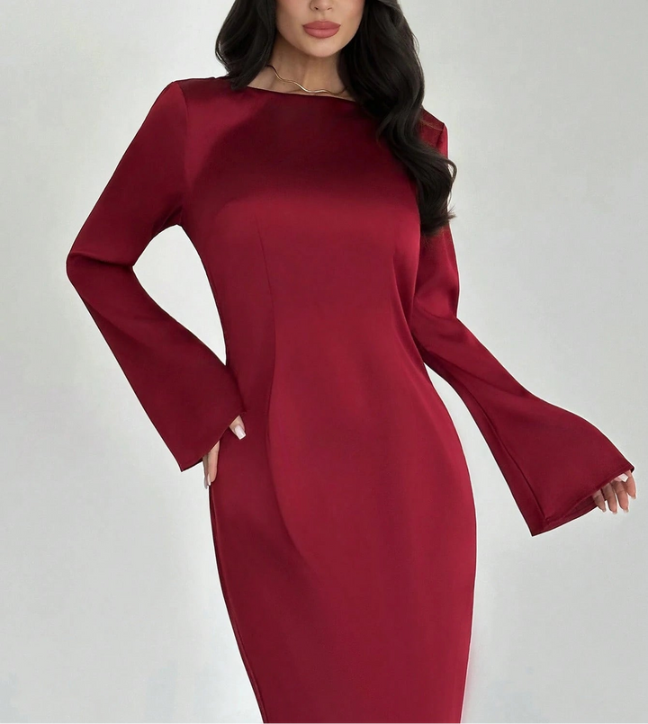 SHEIN maxi ruha, bordó