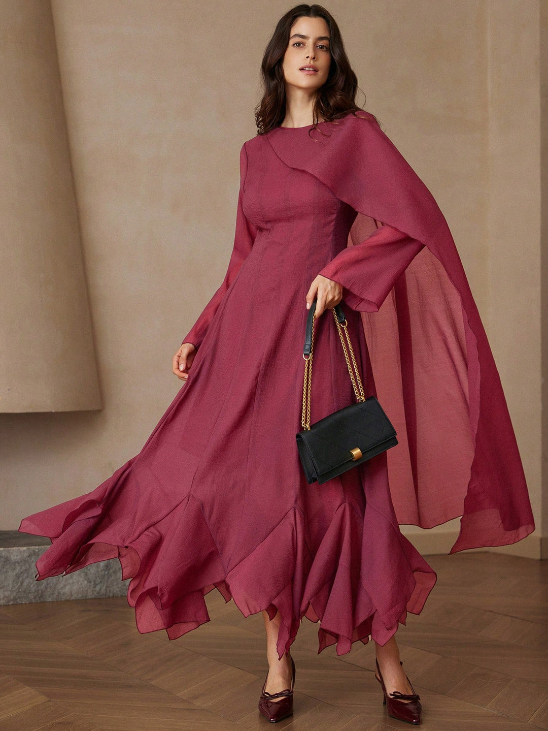 Rochie maxi SHEIN, vișiniu