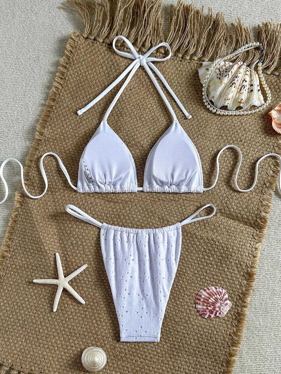 Costum de baie SHEIN, alb