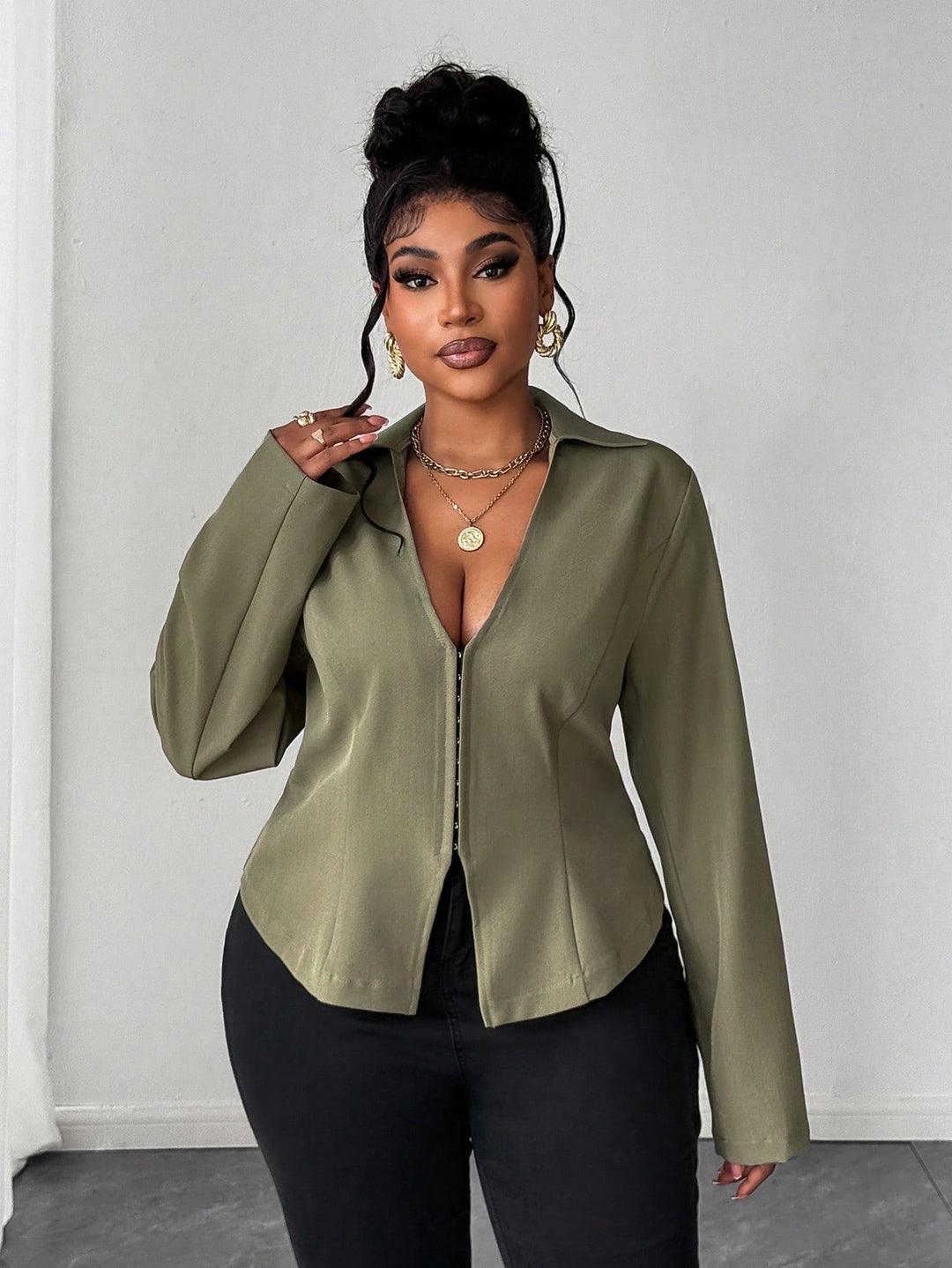 SHEIN kabát, khaki