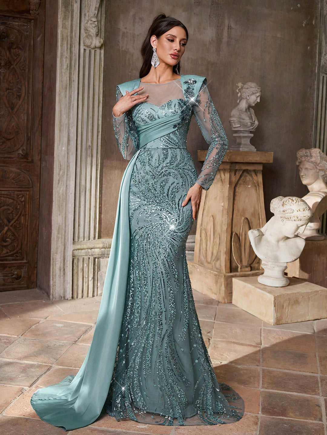 Rochie de ocazie SHEIN, albastru