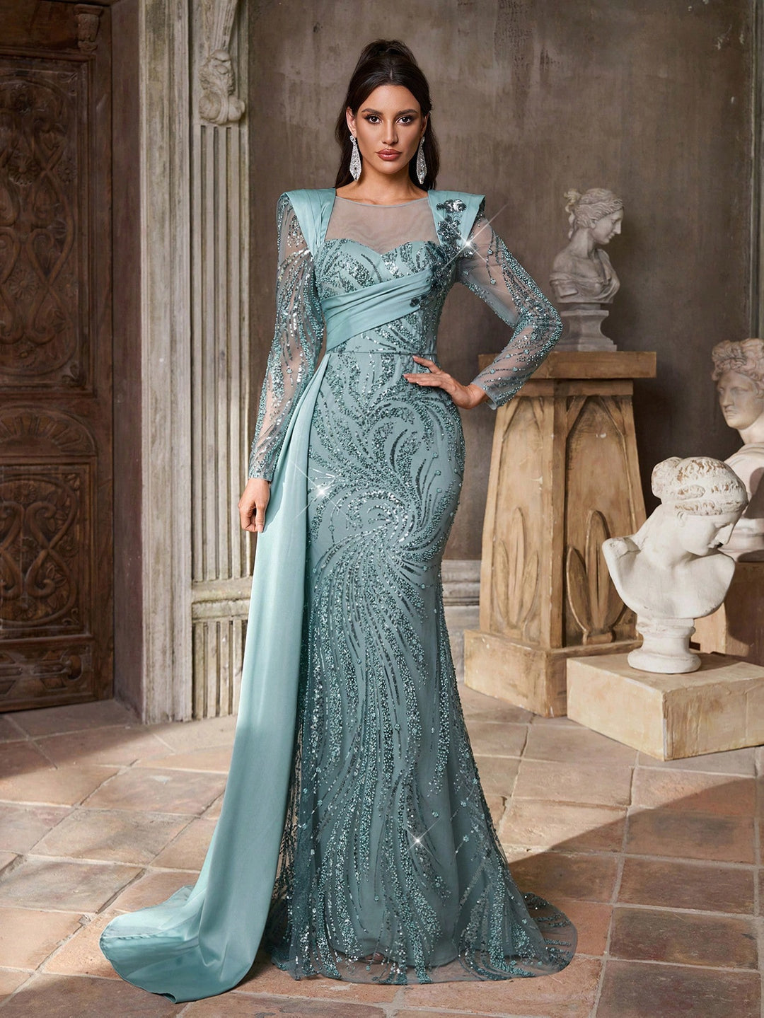 Rochie de ocazie SHEIN, albastru