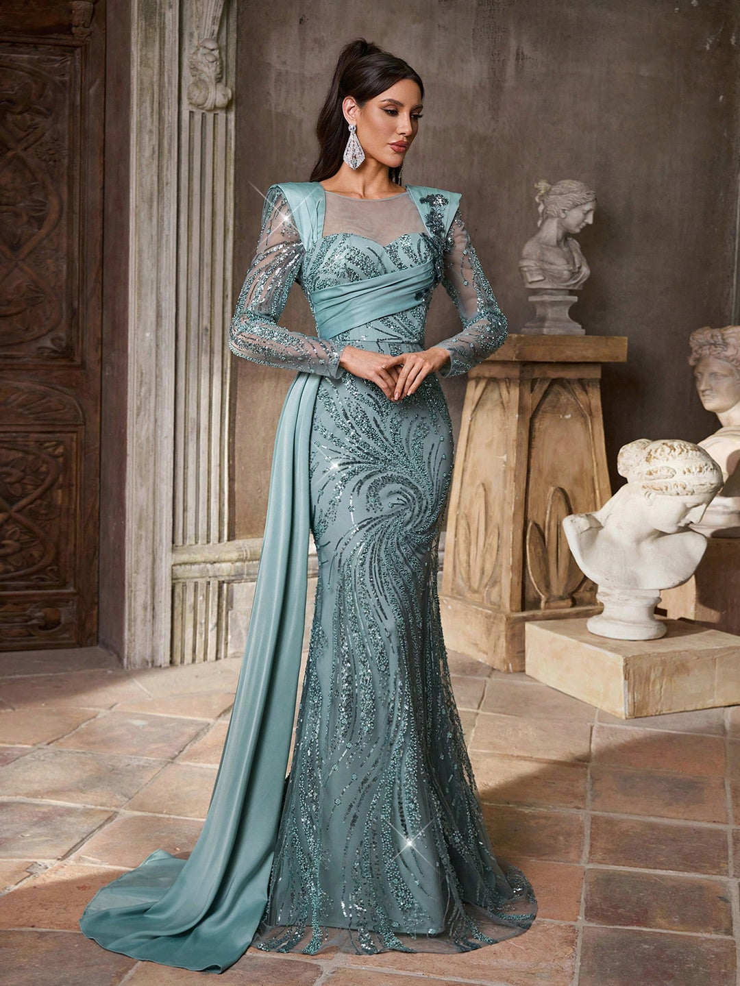 Rochie de ocazie SHEIN, albastru