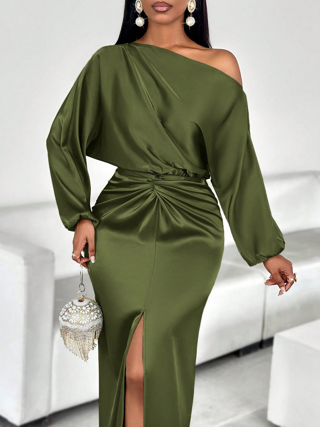 SHEIN maxi ruha, khaki