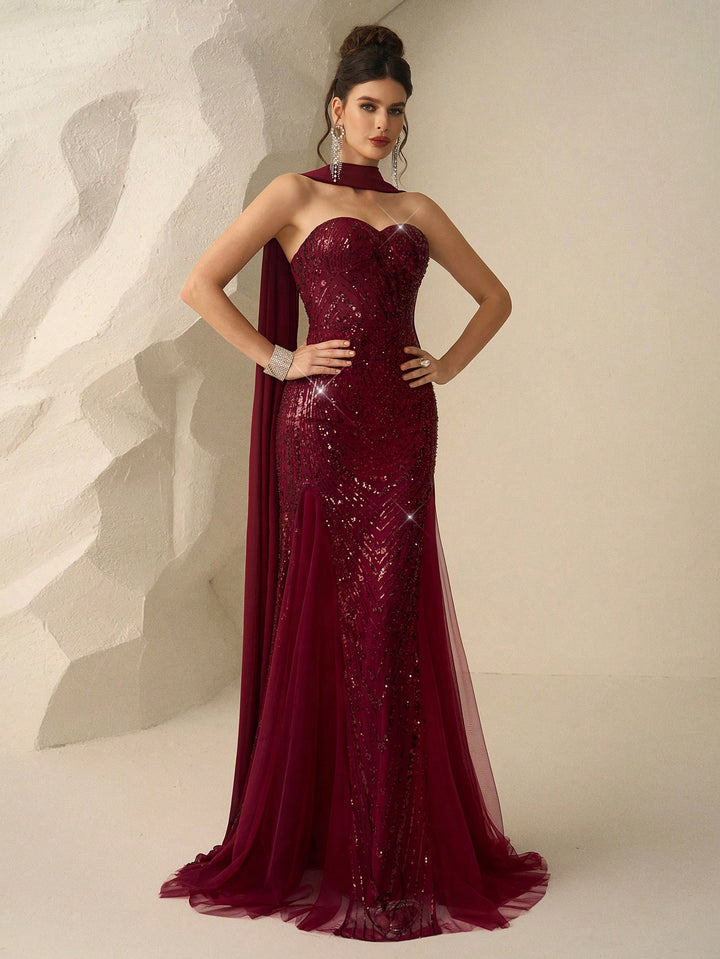 Rochie de ocazie SHEIN, vișiniu